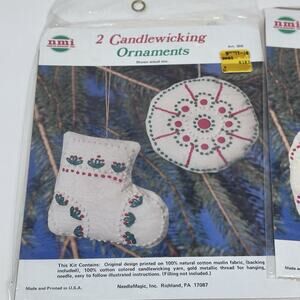 Vintage Candlewick Christmas Ornament Kits - 2 Kits, 4 Ornaments Total NEW